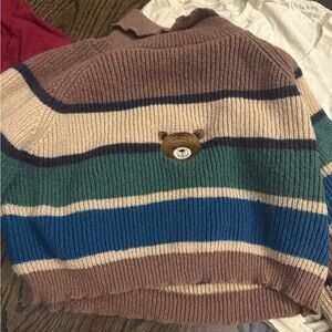 Forever 21 Multicolor Striped Cowl Neck Sweater